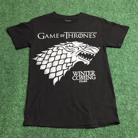 Men's Game of Thrones Winter Is Coming House Stark T-Shirt Tee Black Size S -HBO - Picture 1 of 4
